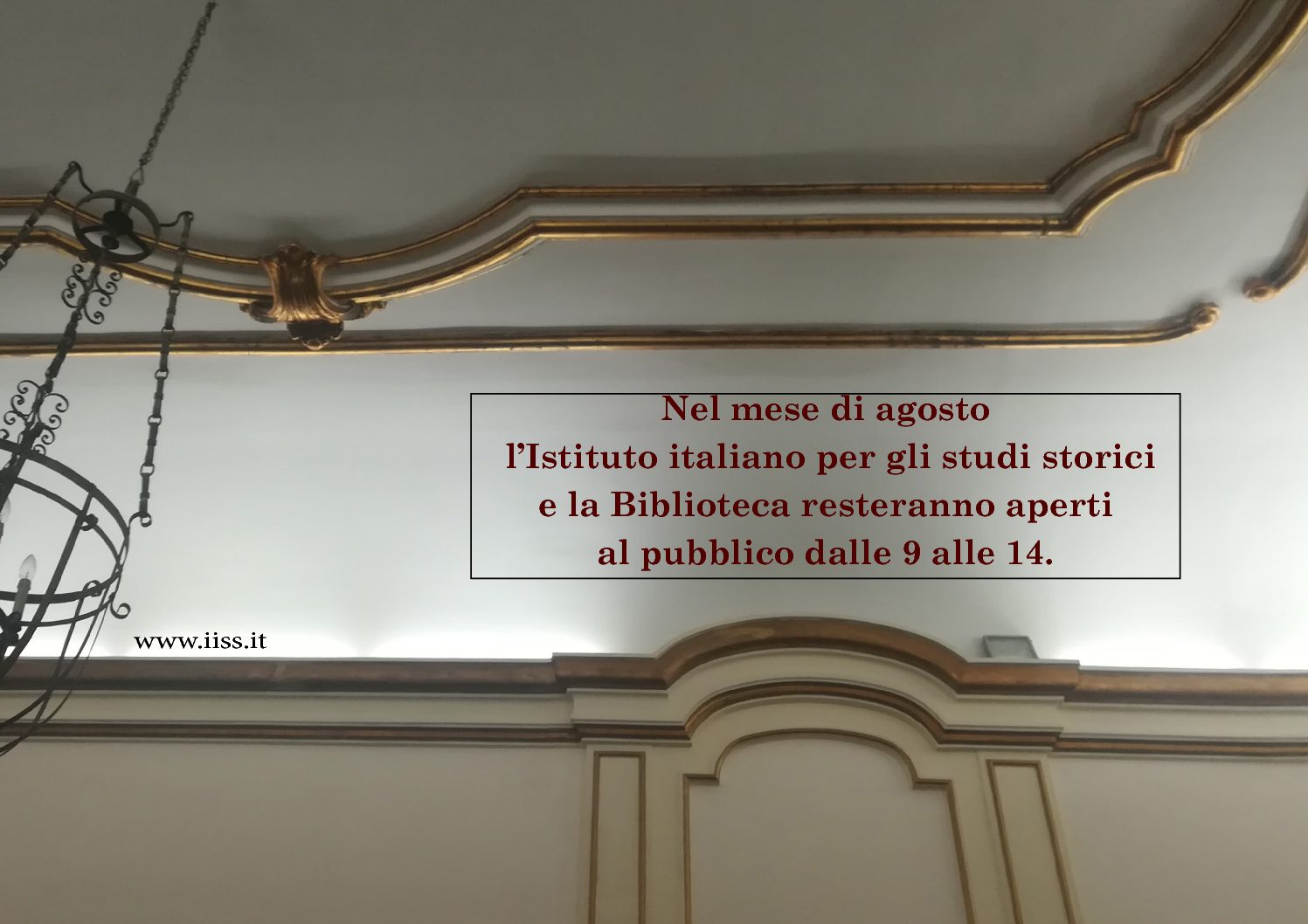 Nel mese di agosto l’Istituto italiano per gli studi storici e la Biblioteca resteranno aperti al pubblico dalle 9 alle 14.