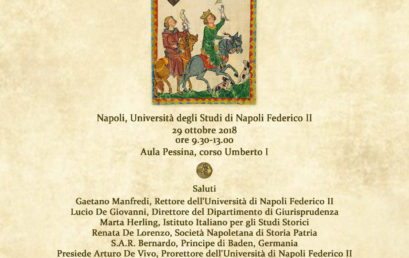29 ottobre 2018. Incontro di studio “Corradino di Svevia (1252-1268). Un percorso nella storia, nel diritto e nel mito”